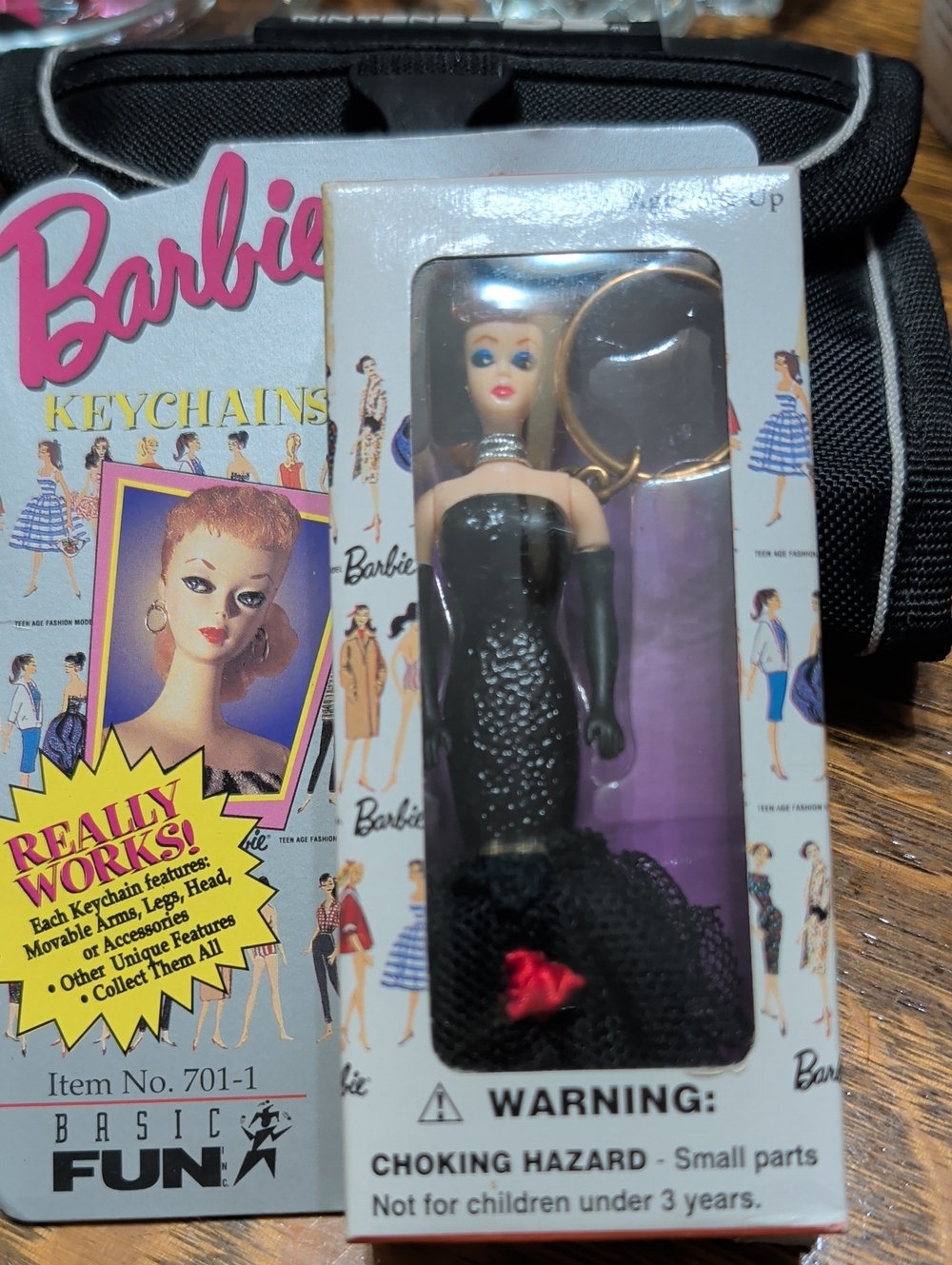 Barbie Black Gown Keychain with Red Accent - Barbie